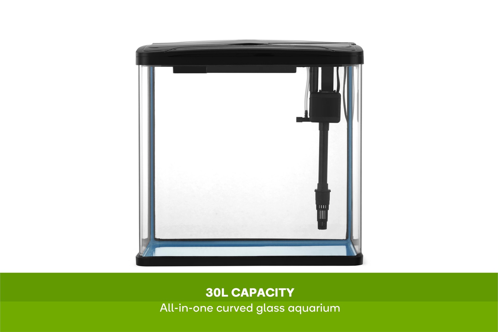 pawever pets curved glass led aquarium fish tank 30l