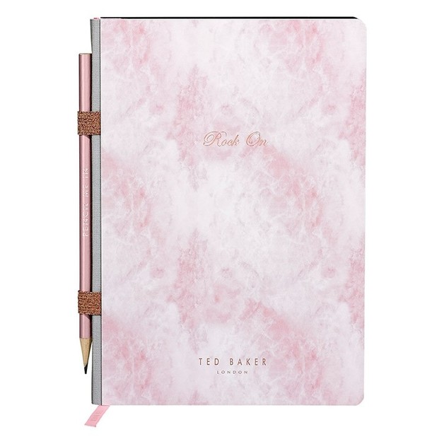 Ted Baker: A5 Notebook with Pencil - Rose Quartz