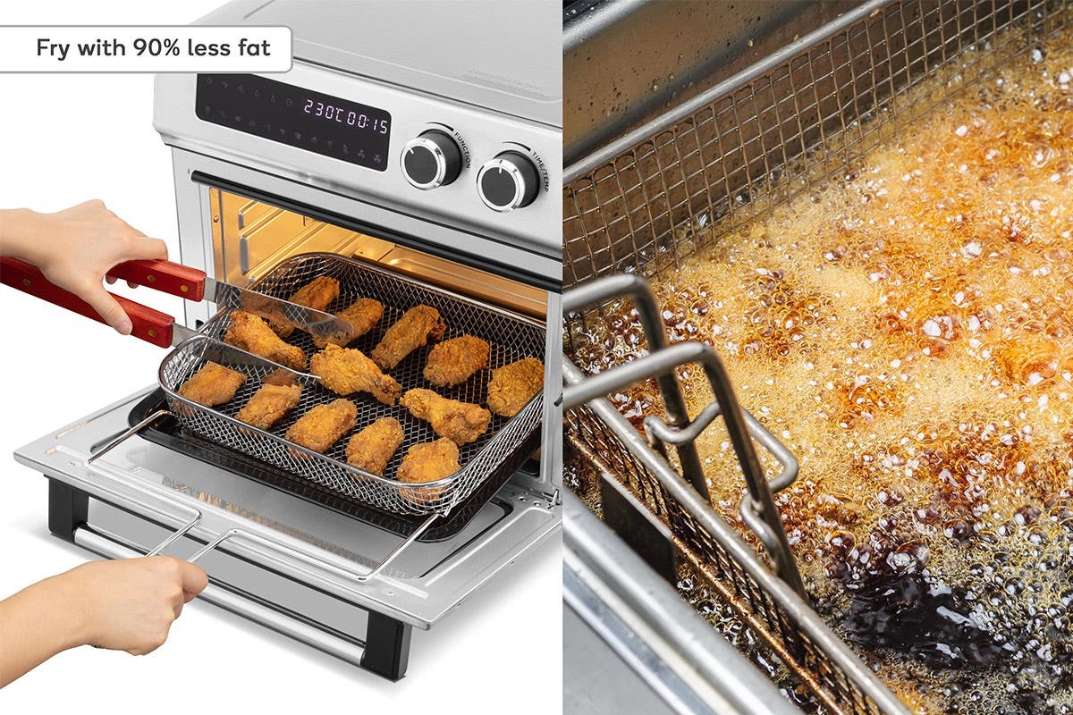 Kogan 23L 1700W Digital Air Fryer Oven (Stainless Steel) at Mighty