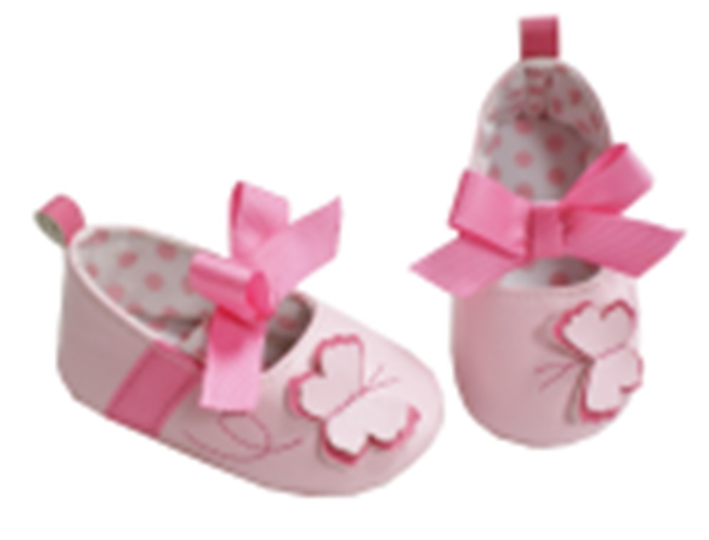 Hi-Hop Butterfly Bow Shoes (0-6 Months) - Pink image