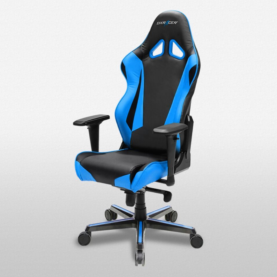 DXRacer Racing Series RV001 Gaming Chair (Black and Blue) for image