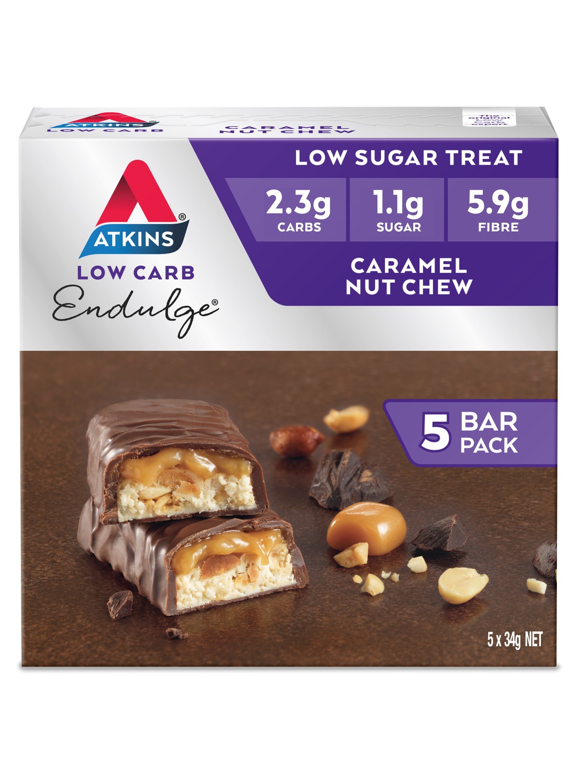 Atkins Endulge Bars - Caramel Nut Chew (5 x 34g) image