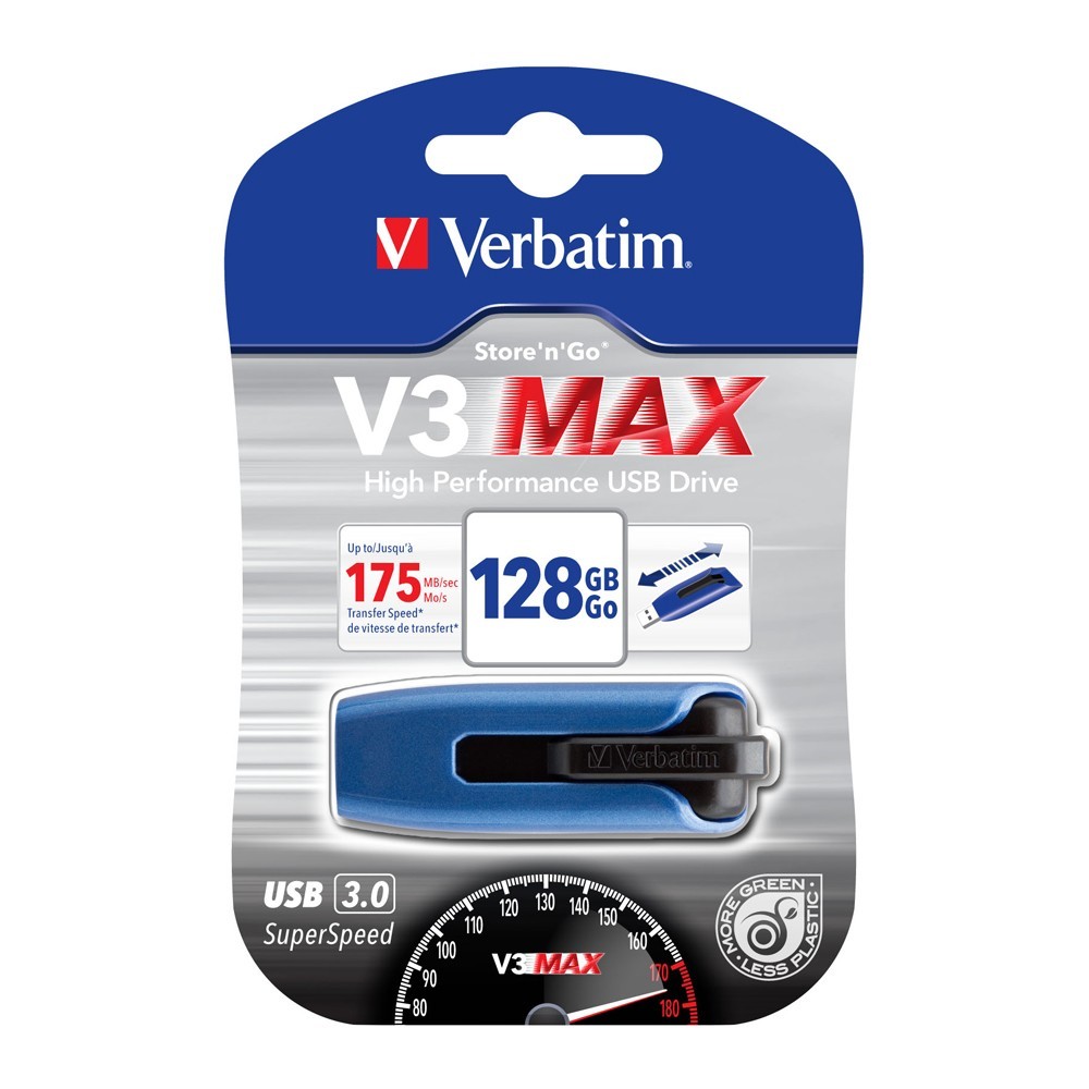 Verbatim Store'n'Go V3 Max High Performance USB Drive - 128GB image