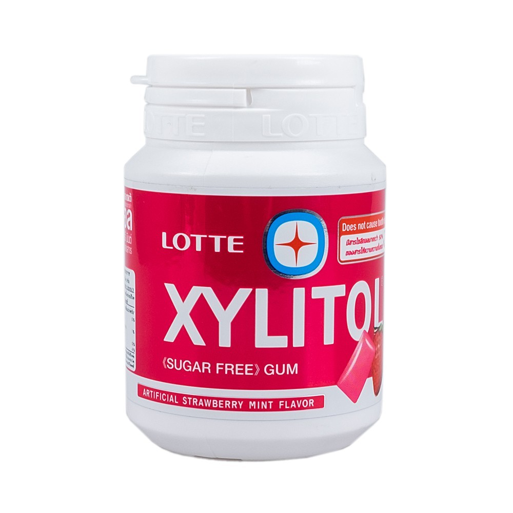 Lotte Xylitol Strawberry Sugar Free Chewing Gum 58g