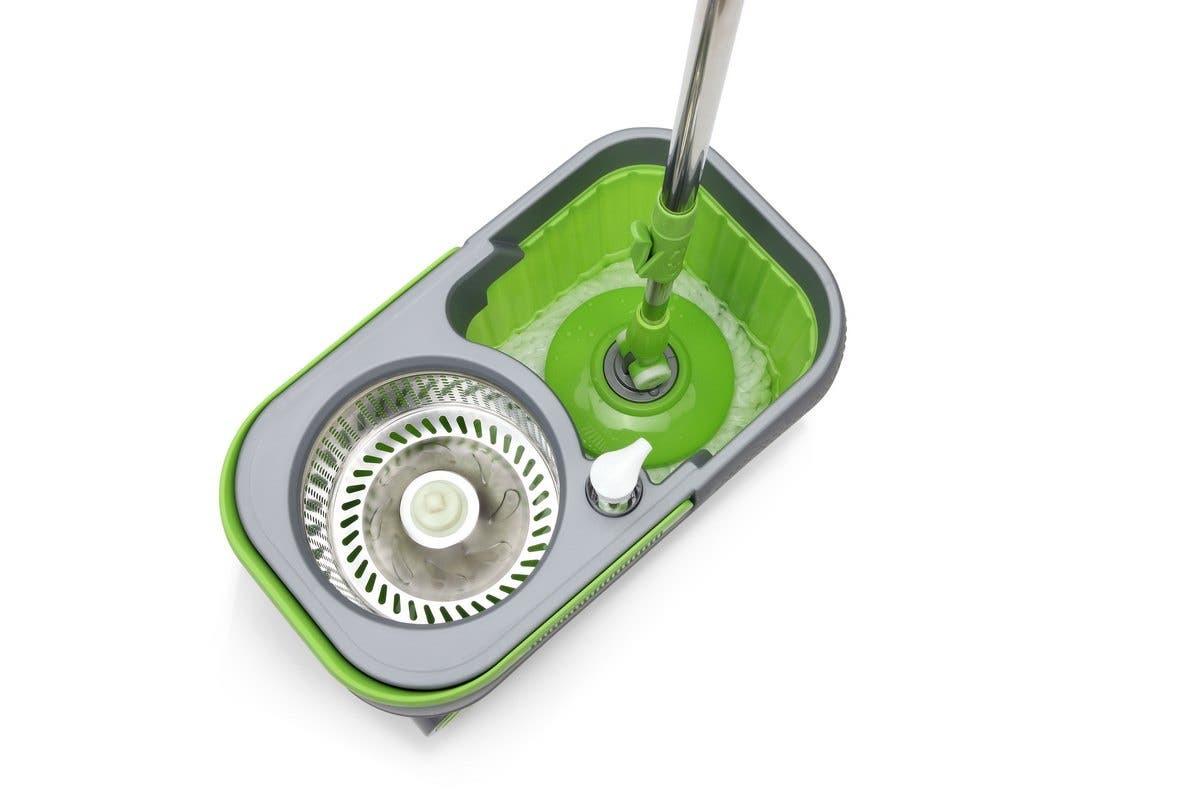 Essentials For You: Magic 360° Spin Mop with Roller Bucket and 5 Mop Heads image