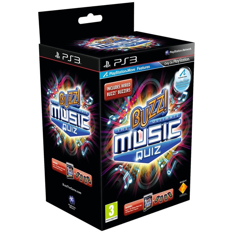 Buzz! The Ultimate Music Quiz + 4 Buzzers (PS Move Compatible) PS3