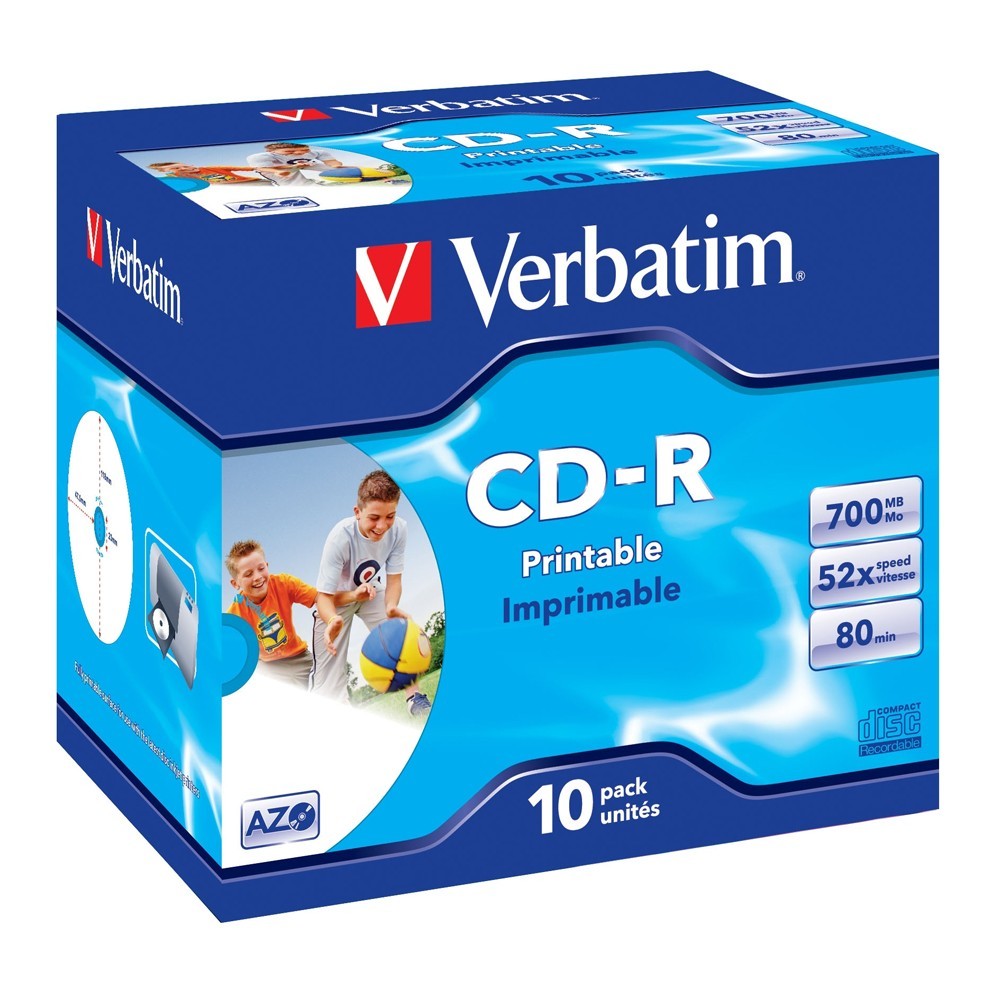 Verbatim CD-R 700MB JC White Wide InkJet 52x (10 Pack) image