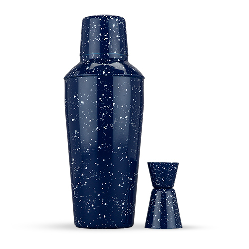 Foster & Rye: Enamel Cocktail Shaker & Jigger Set - Blue image