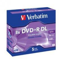 Verbatim DVD+R DL 8.5GB 5Pk Jewel Case 8x image