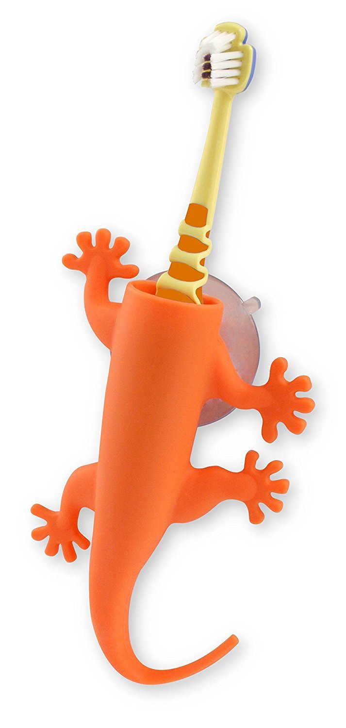 J-me: Larry the lizard Toothbrush Holder - Orange