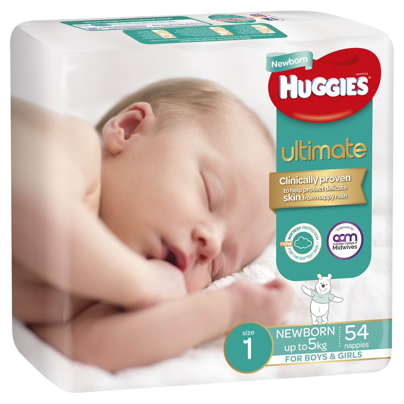 Huggies Ultimate Nappies Bulk - Size 1 Newborn (54) image