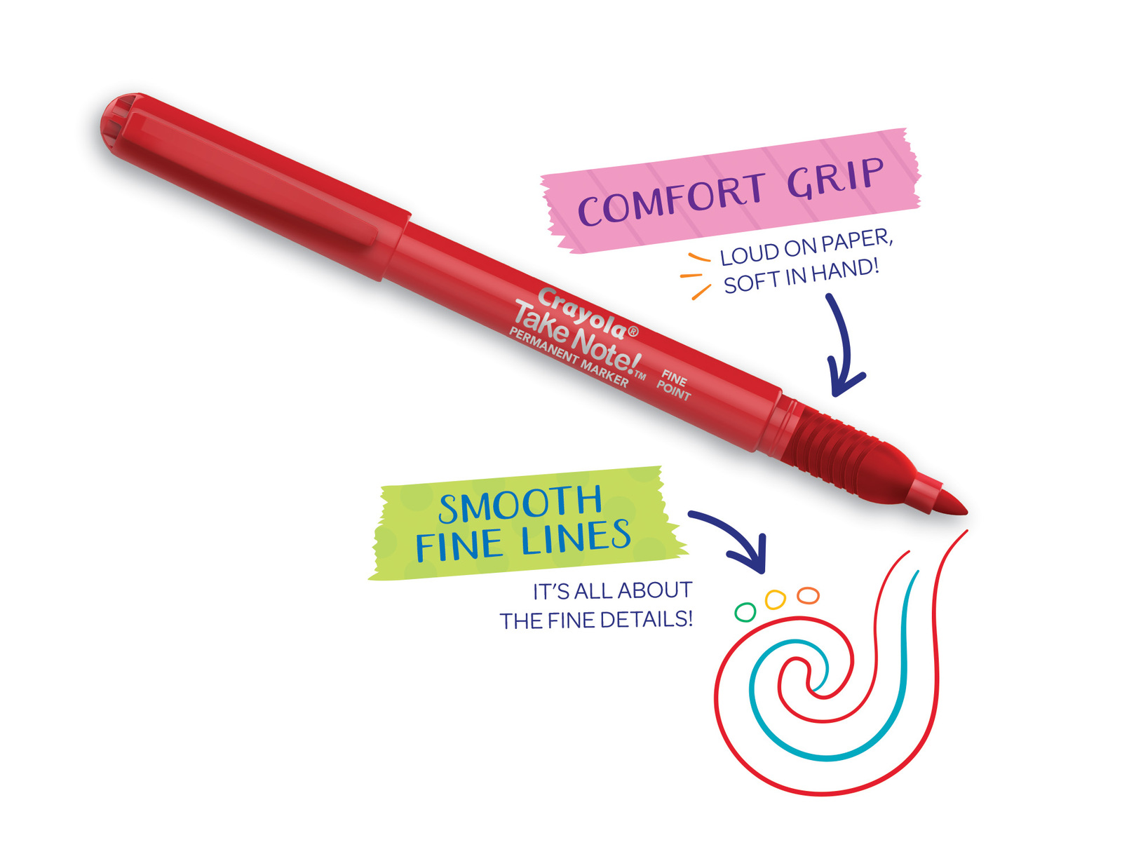 Crayola: Take Note - Permanent Markers Fine Point (12 Pack) image