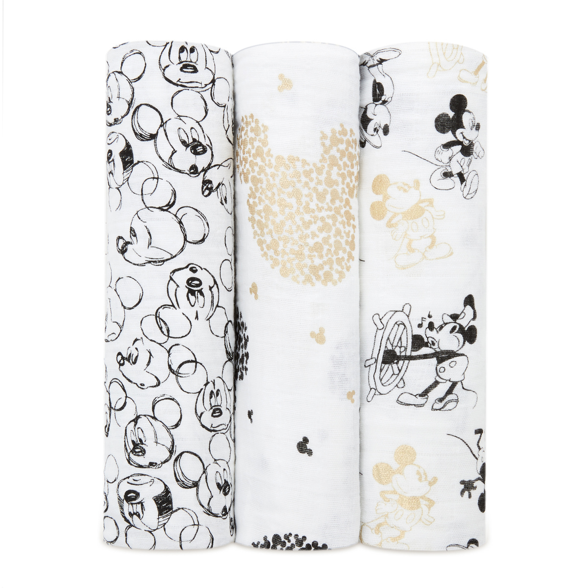 Aden + Anais: Metallic Swaddle - Mickey's 90th (3 Pack)