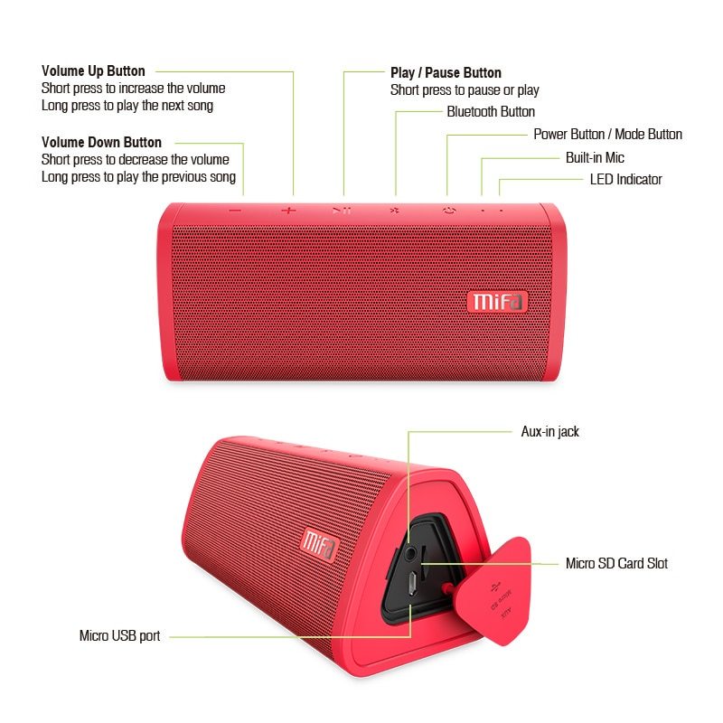 Mifa Portable Bluetooth speaker - Red image