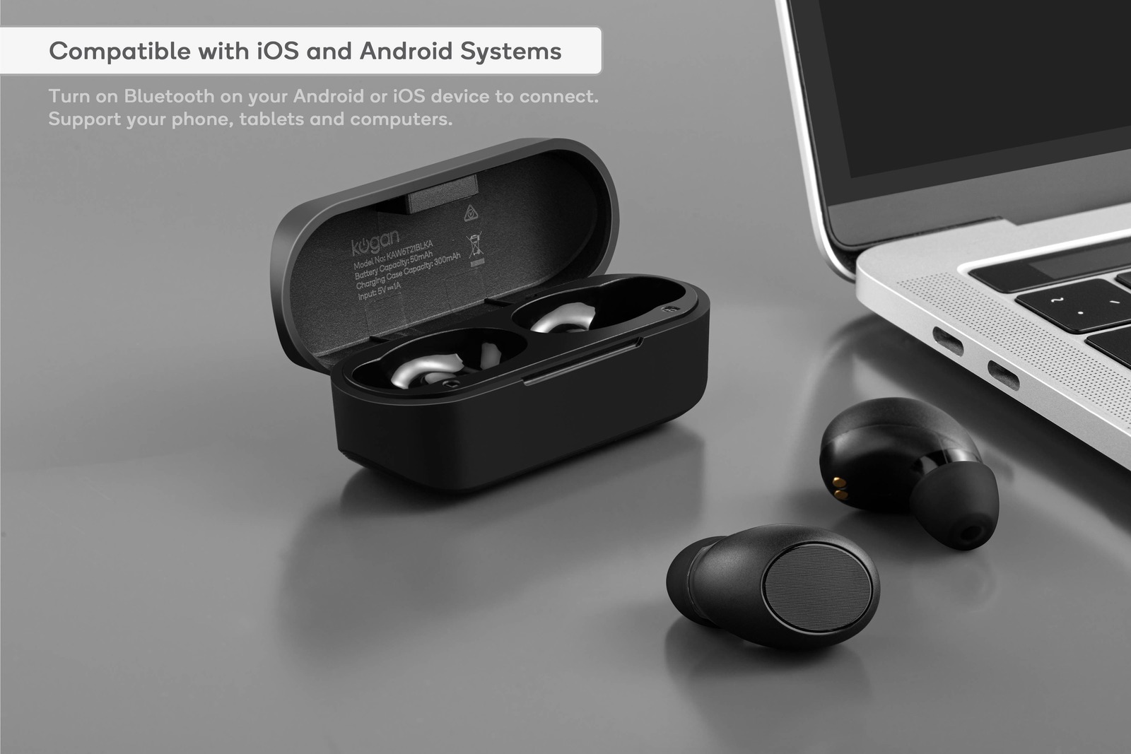 Kogan W60 True Wireless Earphones (Black) at Mighty Ape NZ