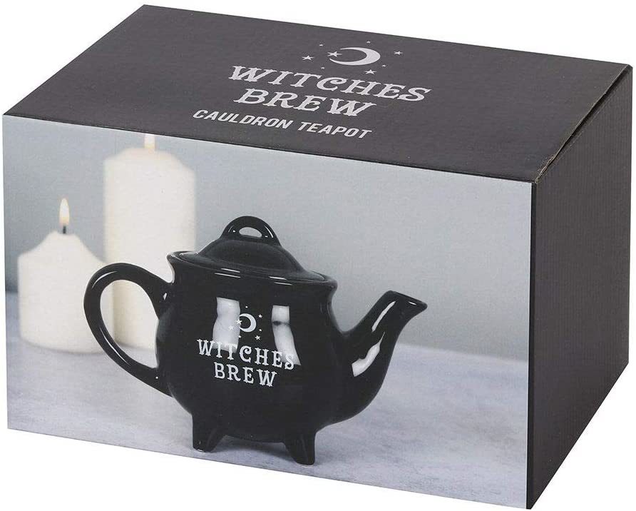 Witches Brew Ceramic Black Teapot