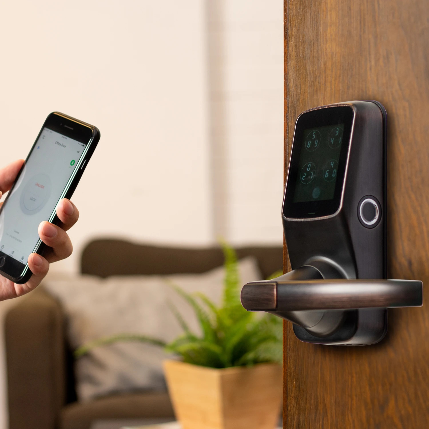 Lockly Secure Plus Latch Lock Matte Black Bronze at