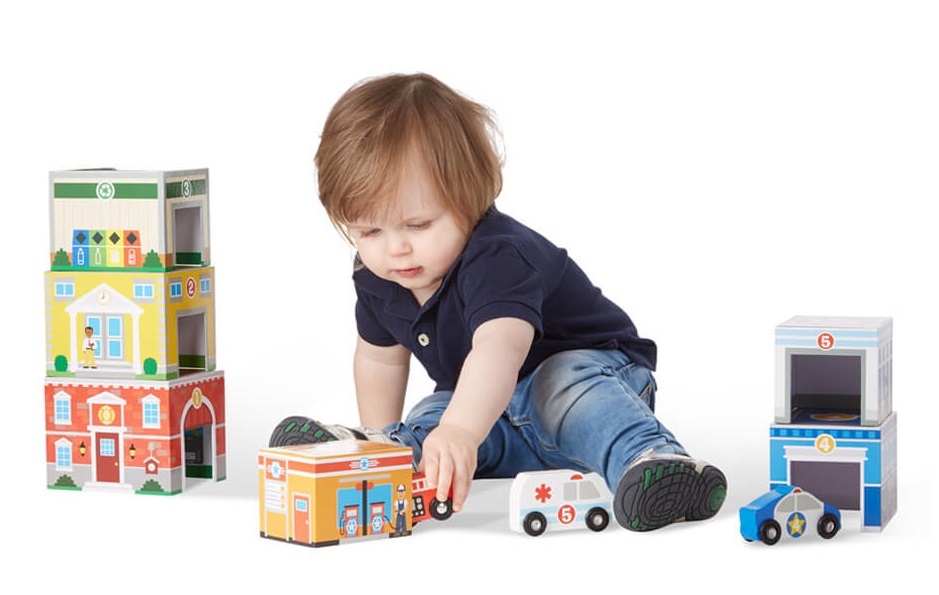 Melissa & Doug: Nesting & Sorting - Vehicles & Buildings Set image