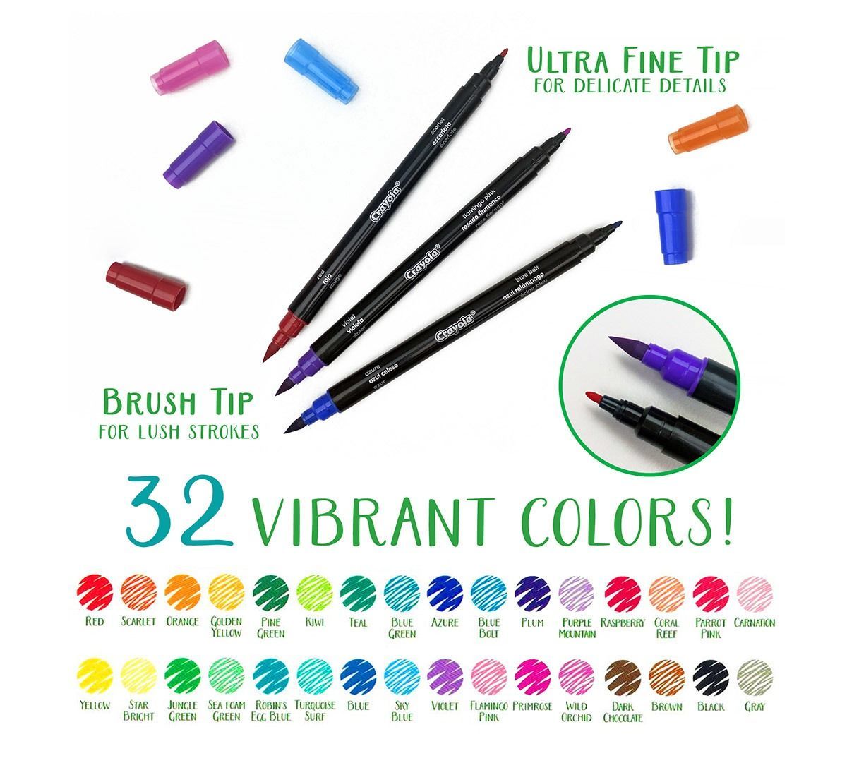 Crayola: Signature - Brush & Detail Dual Ended Markers (16pc) image