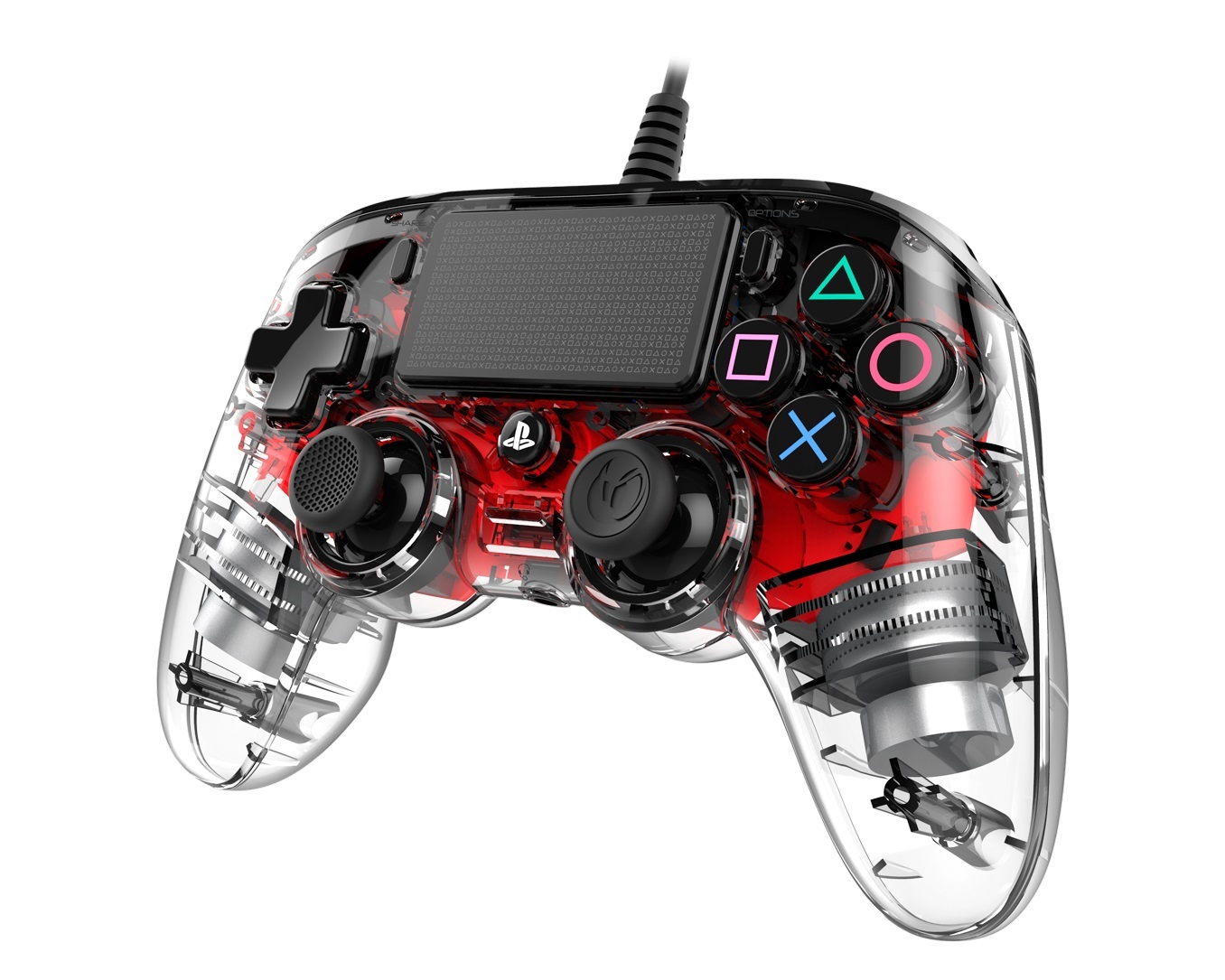 Nacon PS4 Illuminated Wired Gaming Controller - Light Red for PS4 image