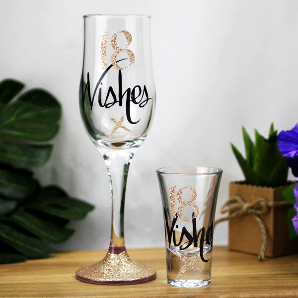 Wishes: 18 Wishes Rose Gold Shot Glass image