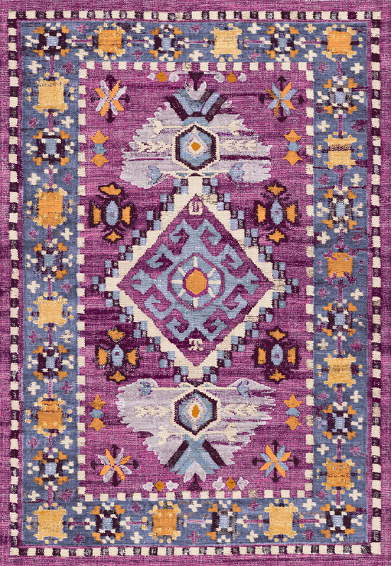 Yasmin Purple Rectangular Rug at Mighty Ape NZ