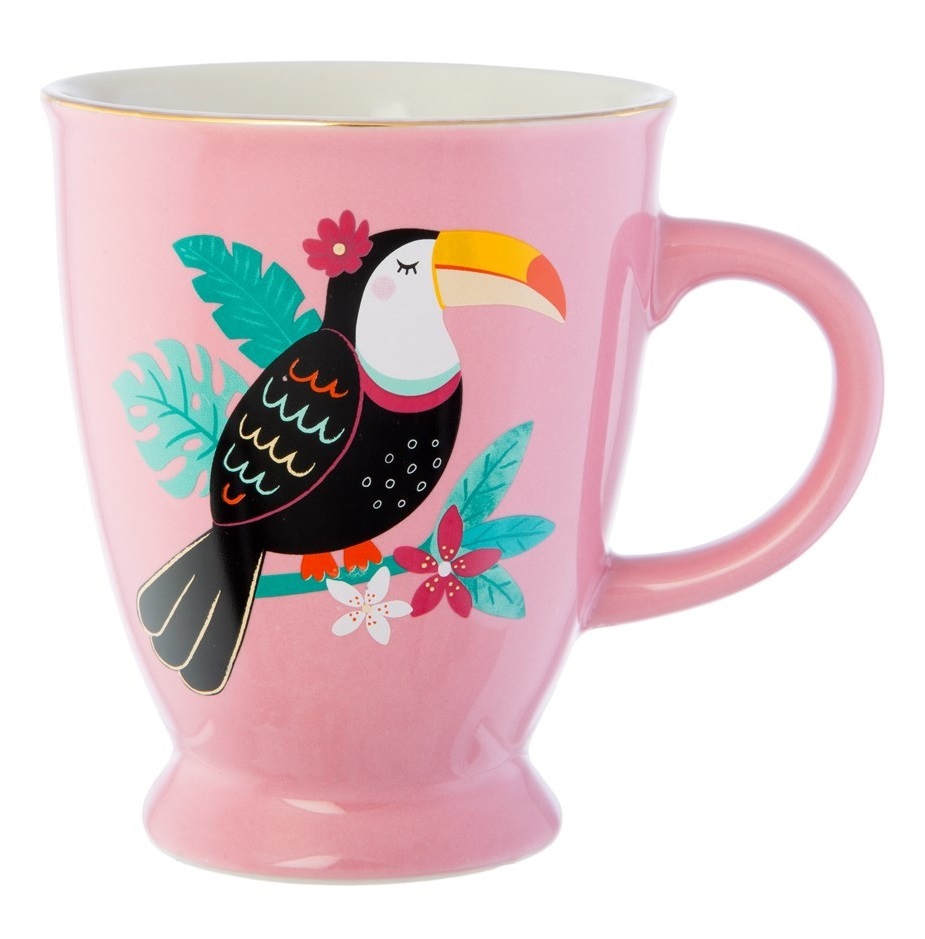 Sass & Belle: Tiki Toucan - Pink Tropical Mug (520ml)