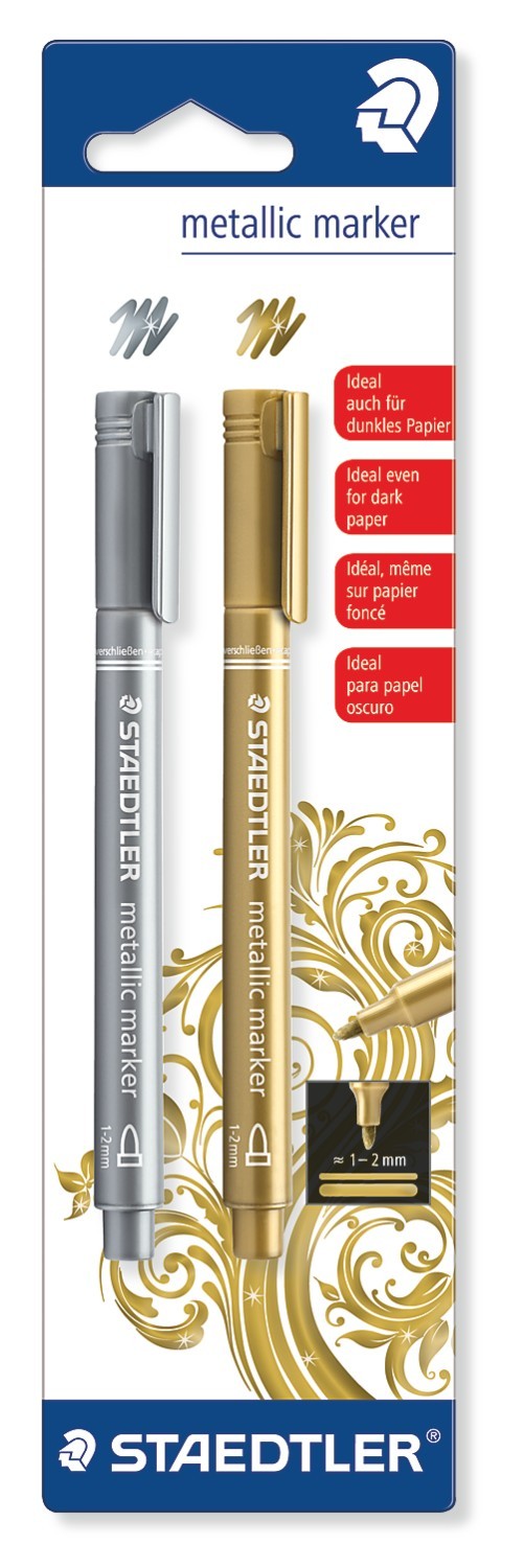 Staedtler Fibre Tip Pens Metallic (2 Pack)