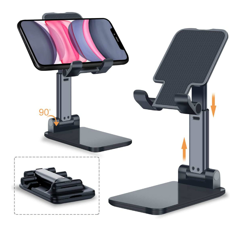 Adjustable Foldable Phone Holder - Black image