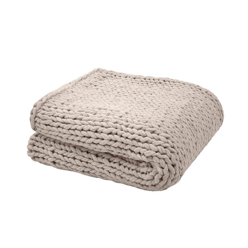 Bambury Chunky Knit Throw (Pebble)