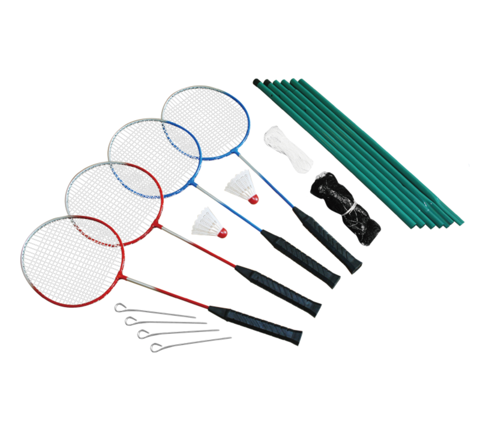 Badminton Set with Metal Pole & Net + 4 Racket + 2 Shuttlecock image