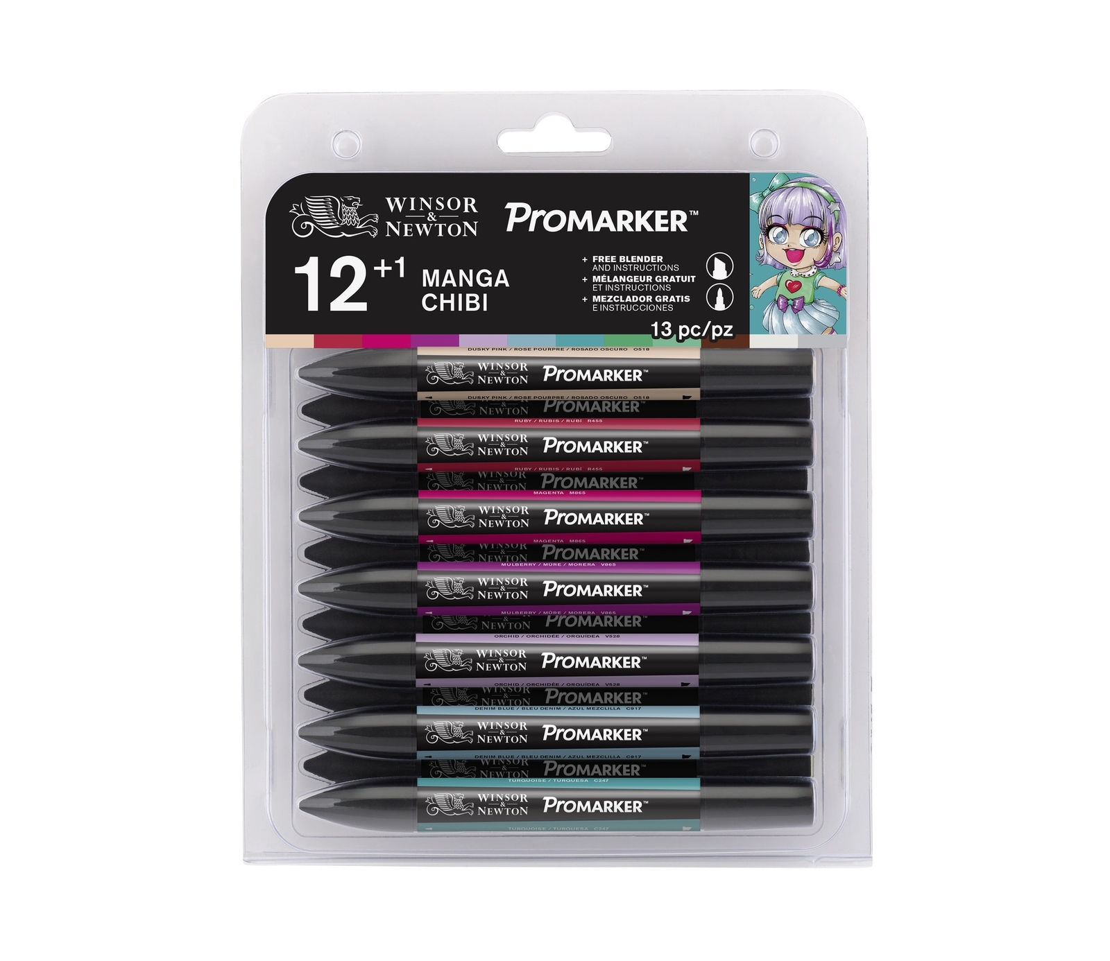 Winsor & Newton Promarker Manga Chibi Set (12+1) image