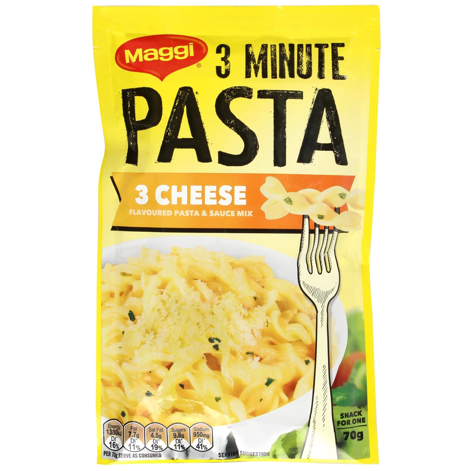 Maggi 3 Minute Three Cheese Pasta 70g (8 Pack)