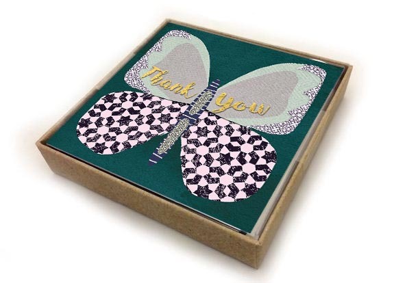 Hammond Gower: Thank You Butterfly Mosaic - Greeting Card Set image