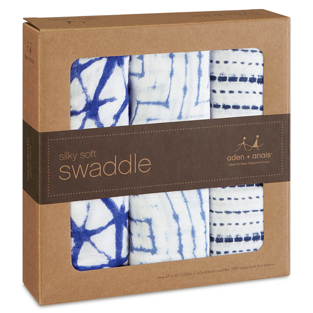 Buy Aden + Anais Indigo Silky Soft Swaddles (3Pack) at Mighty Ape NZ