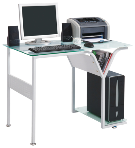 Croxley Tempered Glass Top Desk (White) image