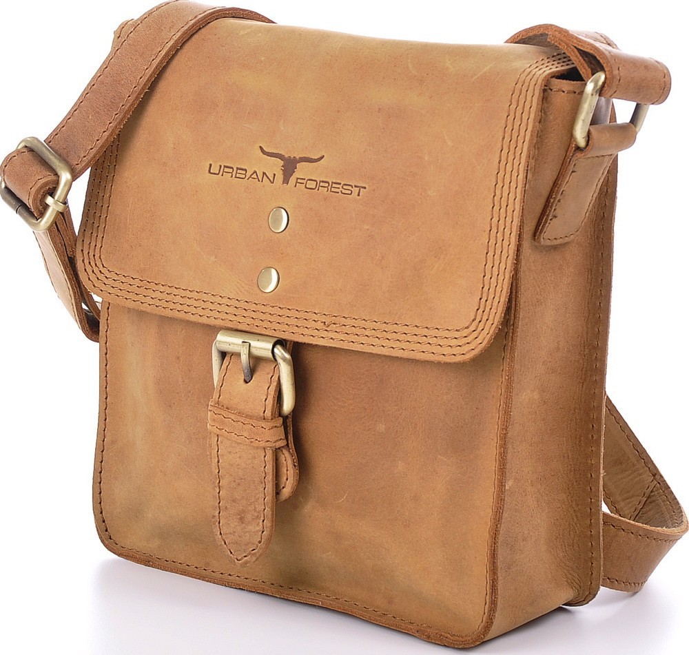 Urban Forest: Little Joe Leather Body Bag - Cognac image