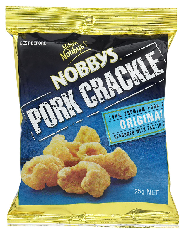 Nobbys Pork Crackle Original (20 x 25g) at Mighty Ape NZ