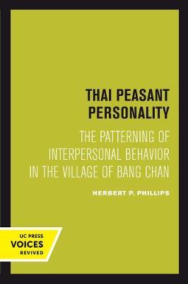 Thai Peasant Personality by Herbert P Phillips image