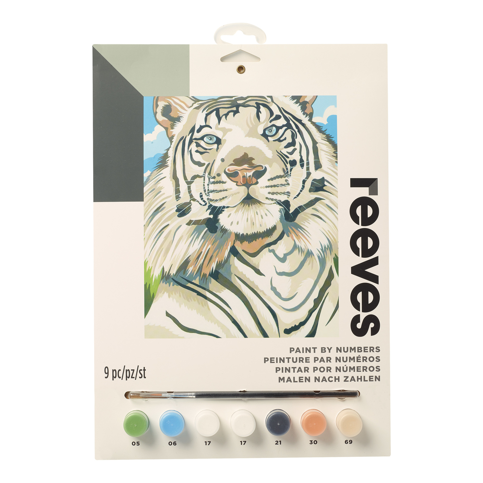 Buy Reeves Paint by Numbers White Tiger (Medium) at Mighty Ape NZ
