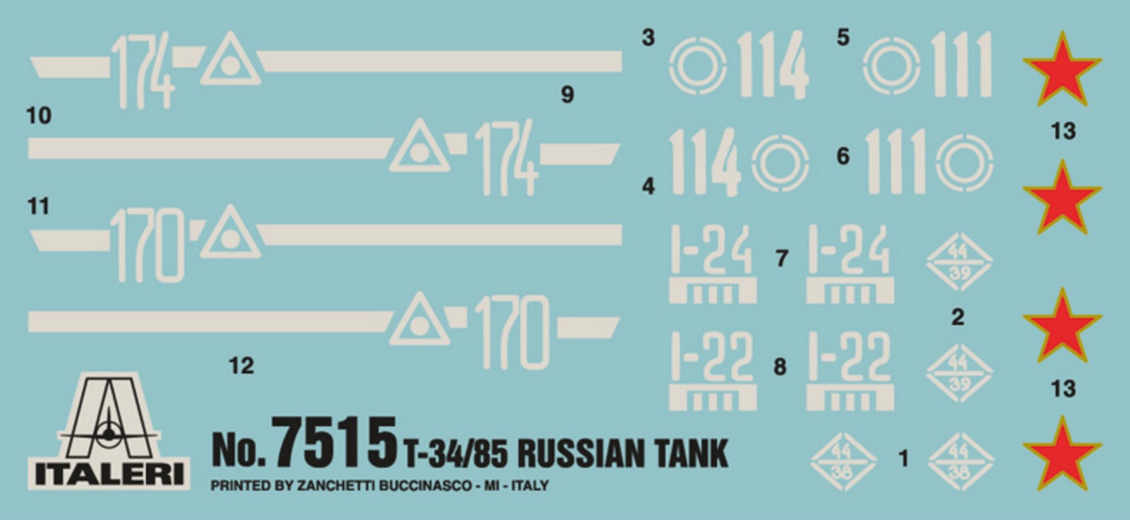 Italeri: 1/72 T-34/85 Russian Tank - Fast Assembly Kit