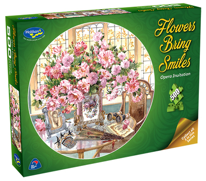 Holdson: Flowers Bring Smiles 500pce - Circular Jigsaw Puzzle Opera Invitation image