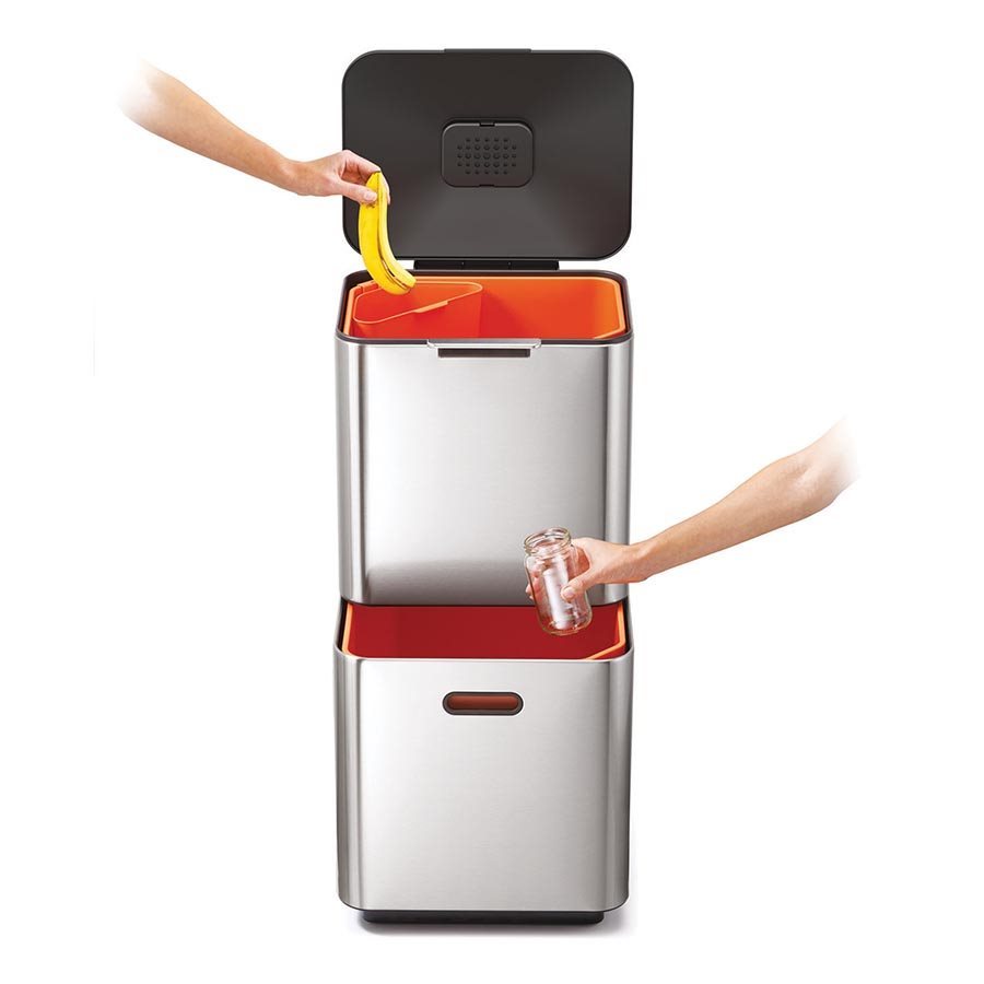 Joseph Joseph Totem Max Rubbish/Recycling Bin Stainless Steel (60L