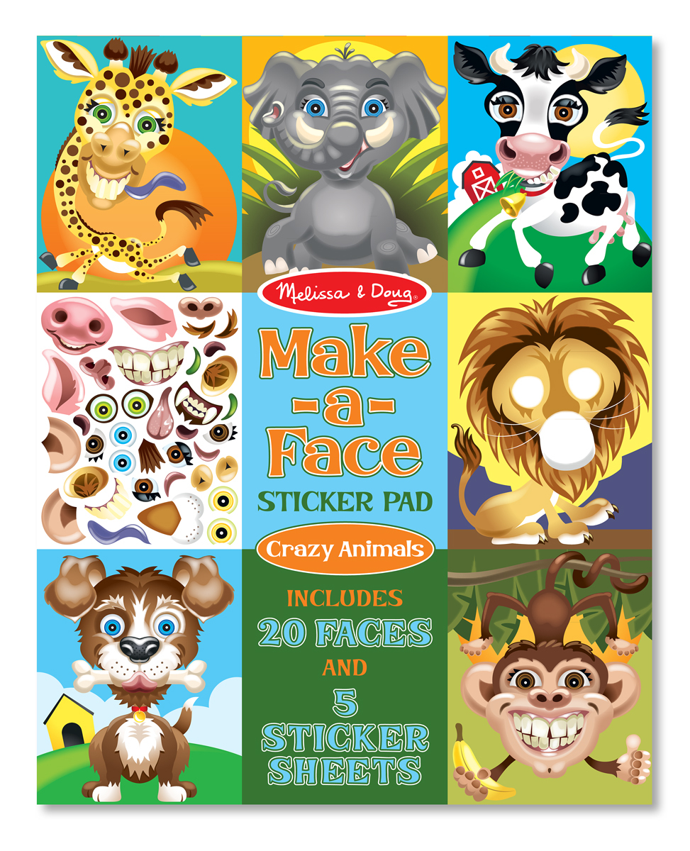 Make-a-Face Crazy Animals Sticker Pad image