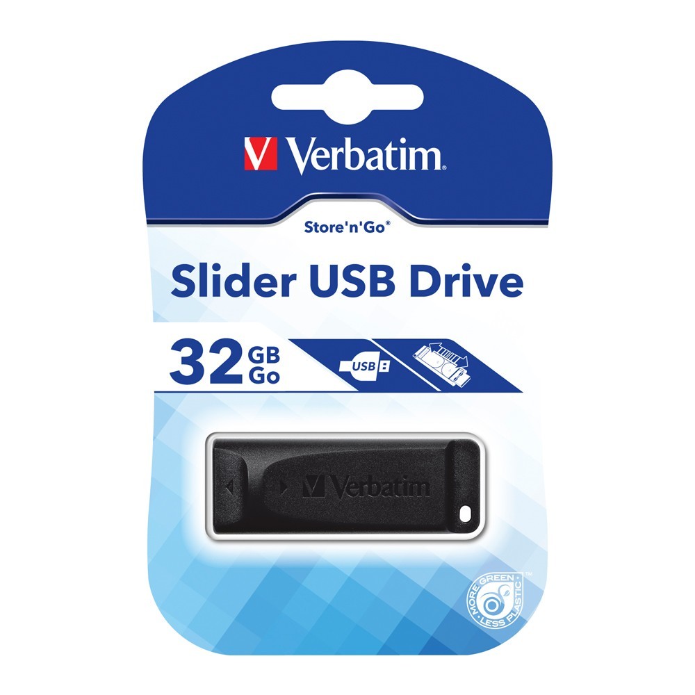 Verbatim Store'n'Go Slider USB 2.0 Drive - 32GB (Black) image