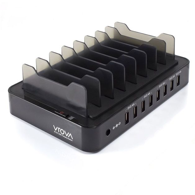 Alogic Vrova 8 Bay USB Desktop Charging Station - 12A/5V Output