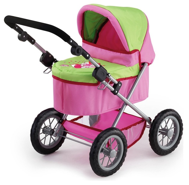 Bayer: Trendy Dolls Pram - Pink/Lime