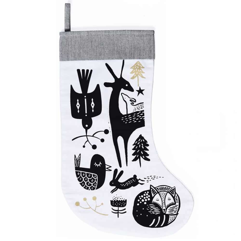 Organic Holiday Stocking - Black On White image