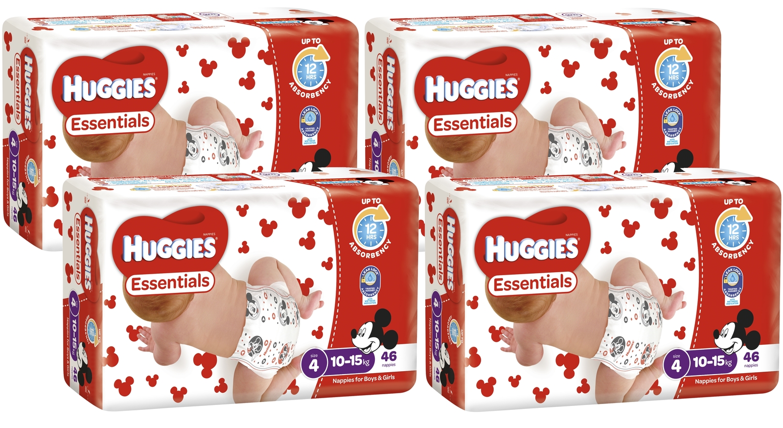 Huggies Essentials Nappies Bulk Value Box -Size 4 Toddler (184) image