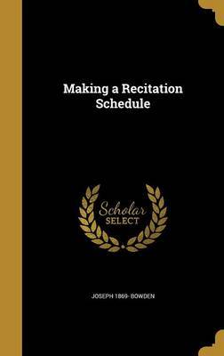 Making a Recitation Schedule image